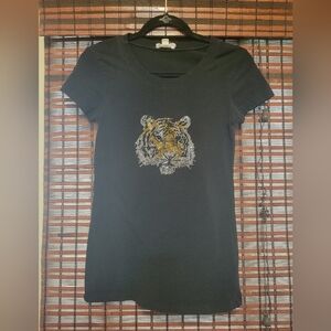 Urban Outfitters Black Tee with Tiger Graphic